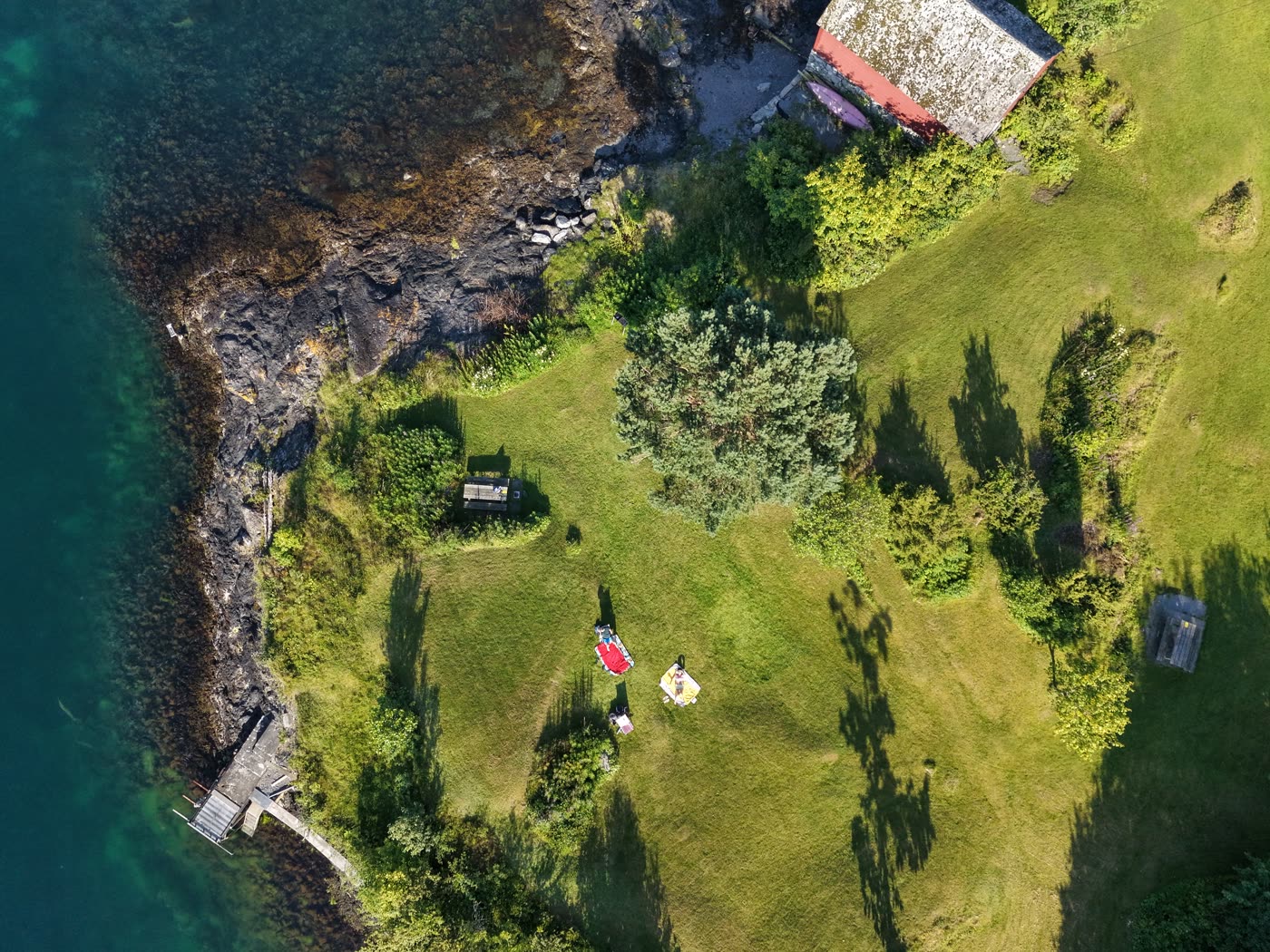 Luftfoto, oversikt over eigedom og hage